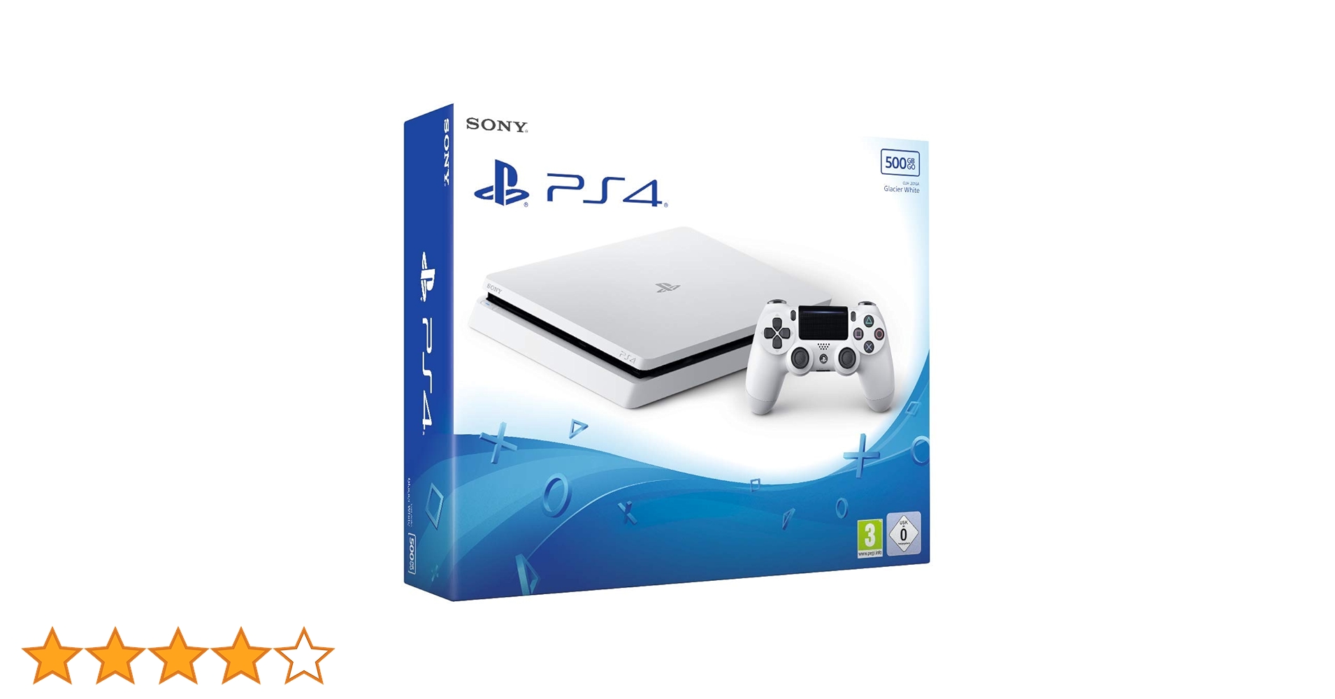 PlayStation4 - PS4slim 白　SSD500GB Sony PS4 PlayStation 4 500GB Glacier White CUH-2100AB02 In